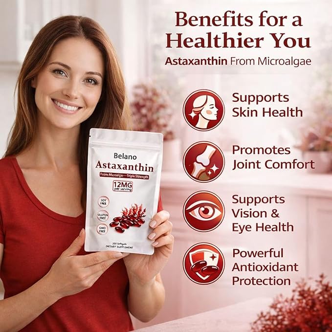 12 mg Softgels from Microalgae Daily Dietary Supplement Non-GMO &amp Gluten-Free – 200 Softgels (2)