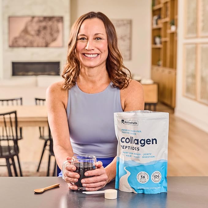 NativePath Collagen Peptides Protein - Hydrolyzed Type 1 &amp 3 Collagen Powder for Skin Hair Nails - 19.8 oz (56 Servings)