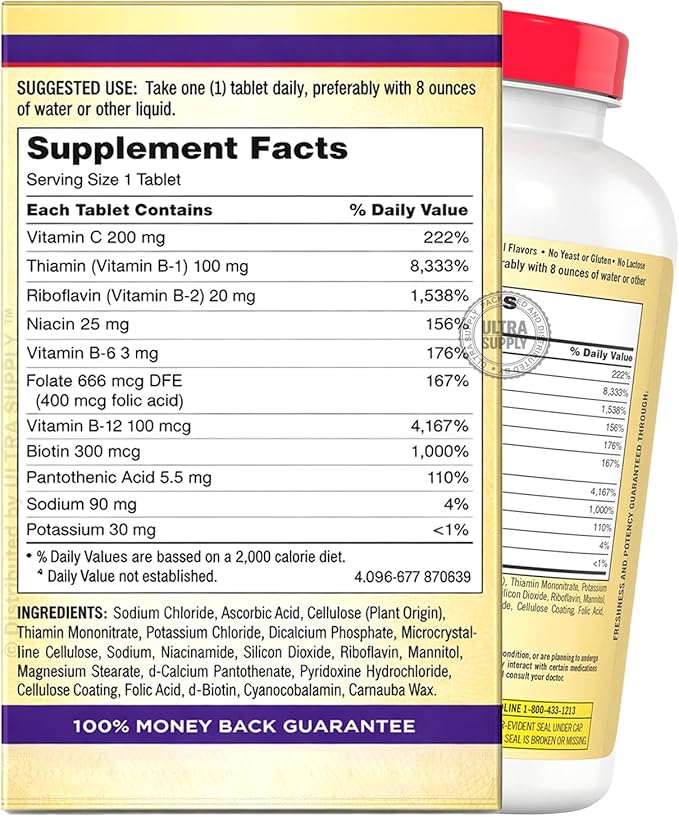 Kirk Lands Signatures Super B-Complex with Electrolytes (500 Count - Value Pack) Tablets