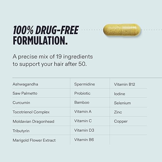 Nutrafol Men 50+ Hair Growth Supplements Clinically Tested for Visibly Thicker Hair and Scalp Coverage #1 Dermatologist-Recommended Hair Growth Supplement Brand - 2 Month Supply 2 Refill Pouches