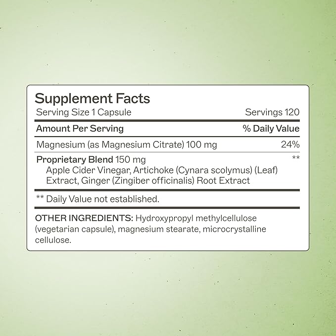 Amy Myers MD MagMove - Supports Healthy Bowel Movements - Magnesium Supplement for Gut Motility - with ACV Artichoke &amp Ginger - 60 Capsules (30 Servings)