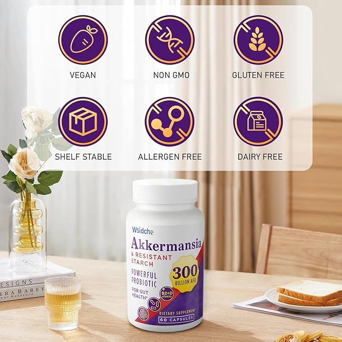 300 Billion AFU Akkermansia Probiotic | Supplement for Women &amp Men Akkermansia Muciniphila for Akkermansia Digestive Gut Immune Enhances Gut Digestive Lining function Akka Superbiotics - 2 P