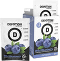 Devotion Nutrition Protein Powder Blend Wild Blueberry 12 Single Serve Packets 20g Whey and Micellar Protein No Added Sugar Keto-Friendly with 1g MCT Gluten-Free Kosher