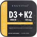 Vitamin D3 + K2 Oral Strips – 30 Count | 100% Natural Gluten‑Free | Immunity Support &amp Bone Health | Fast‑Dissolving Raspberry Strips for Daily Wellness