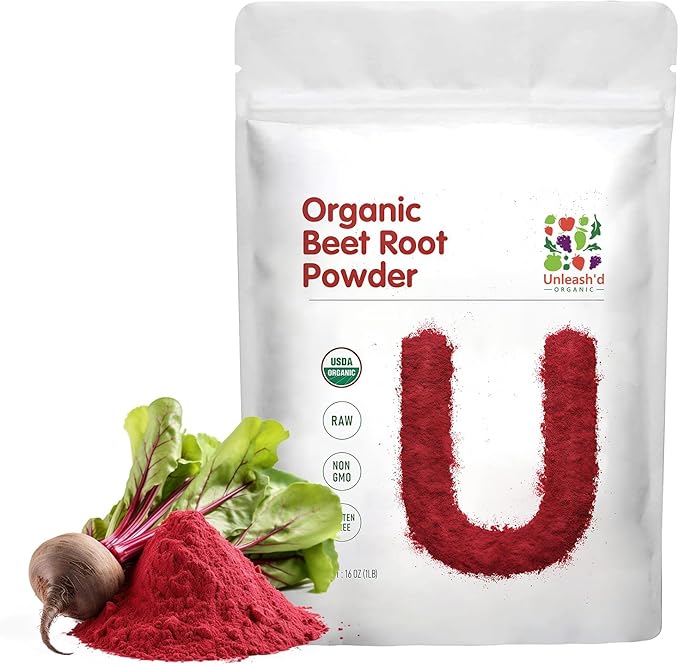 Unleash’d Organic Beet Root Powder 16 oz – 100% Pure Raw Superfood Non-GMO Nutrient-Rich Energy &amp Circulation Support