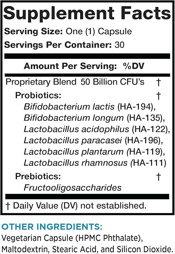 Olympian Labs Lean &amp Pure Extra Strength Prebiotic and Probiotic 50 Billion CFU Delayed Release Blister Pack of 30 Tabs