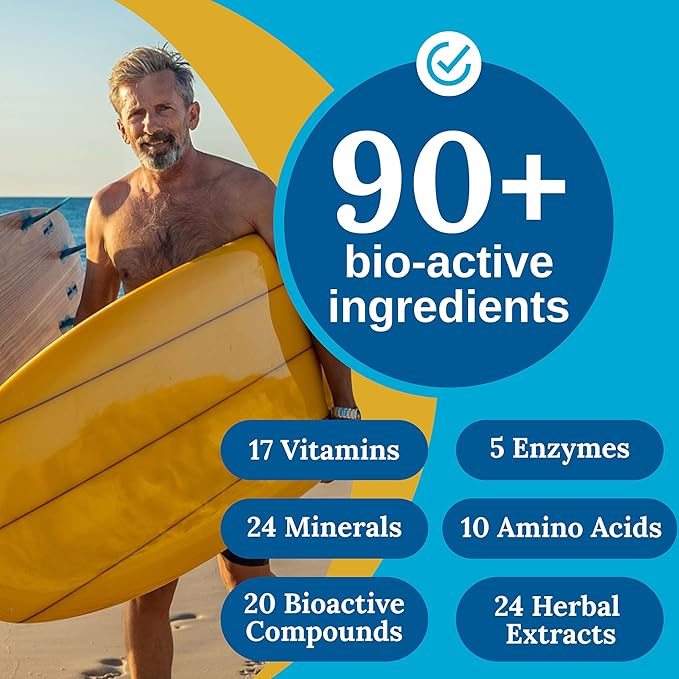 Xtendlife Total Balance Men’s Premium Multivitamin for Immune Heart Digestive &amp Cellular Health - Extra Strength Daily Support - 90+ Nutrients &amp Minerals - 30 Day Supply