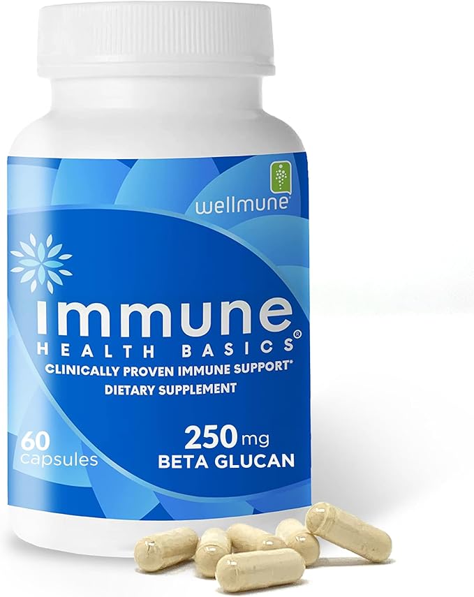 Ultra Strength Immunity - Clinically Proven Immune Support - Wellmune Highly Purified Beta Glucan - Gluten-Free Non-allergenic Non-GMO and Vegan Capsules - 60 Capsules 250 mg