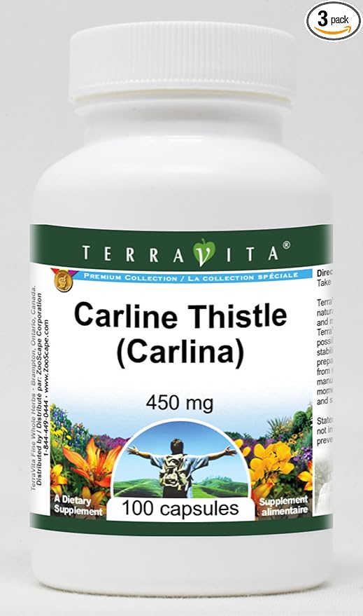 Carline Thistle (Carlina) - 450 mg (100 Capsules ZIN: 513786) - 3 Pack
