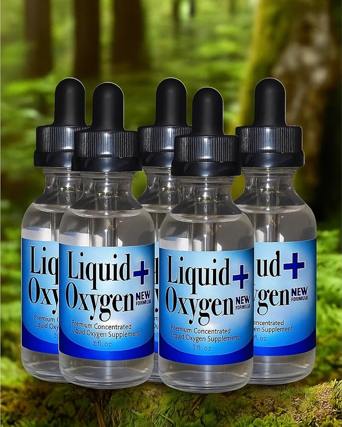Stabilized Liquid Oxygen Drops – Concentrated Supplement to Oxygenate The Body Boost Energy Support Immunity Hydration and Overall Wellness | Vegan and Sugar-Free 5 Bottles. New Formula
