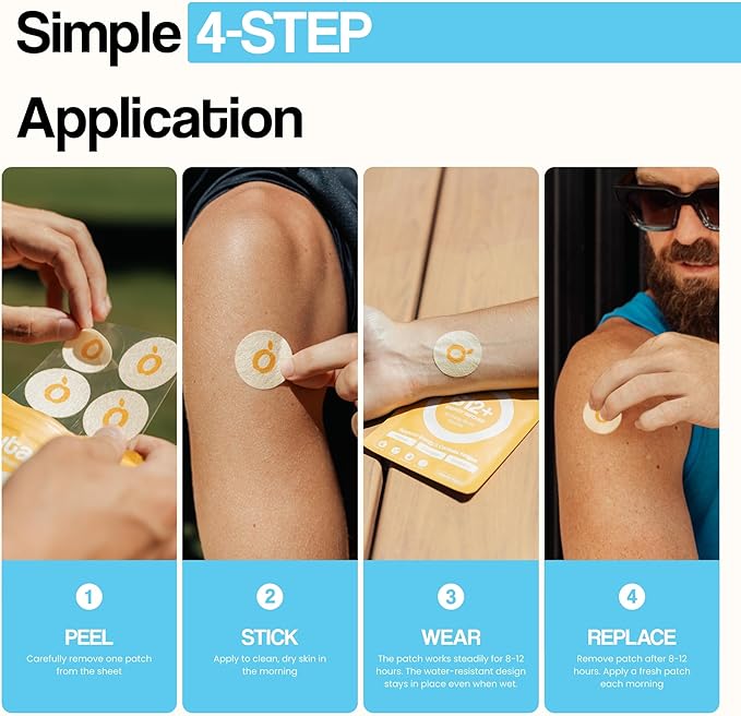 Natural Melatonin-Free Herbal Sleep Patches for Adults - No Added Hormones - 8-Hour Time-Release Formula - Ashwagandha Magnesium Passionflower Valerian Root Lemon Balm &amp Chamomile