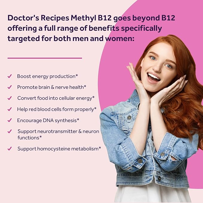 Doctor's Recipes Women's Probiotic 60 Caps&amp Vitamin B12 Methylcobalamin 5000 mcg 90 Fast Dissolve Tablets