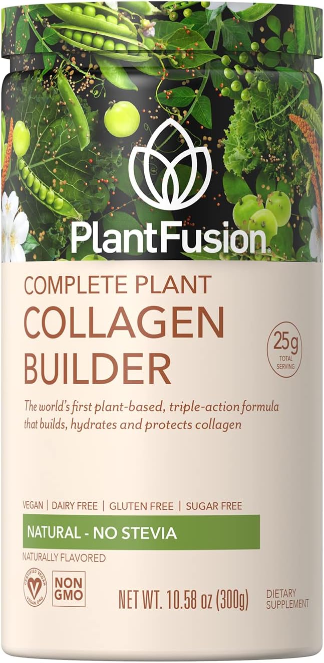 PlantFusion Vegan Collagen Powder - Plant Based Collagen Protein Powder For Muscle &amp Joints Hair Skin &amp Nails - Keto Gluten Free Soy Free Non-Dairy No Sugar Non-GMO - Unflavored 10.58 o