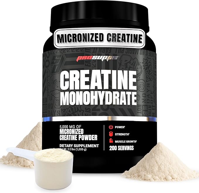 ProSupps Creatine Monohydrate Powder for Men &amp Women Unflavored - 5000mg of Micronized Creatine - Gym Workout Supplement for Muscle Gain &amp Recovery - Sugar-Free Soy &amp Gluten-Free - 200