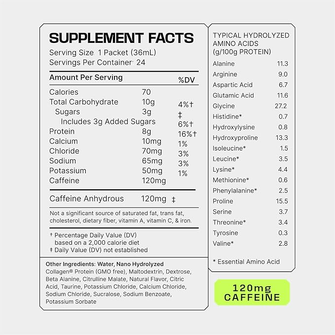 Frog Fuel Ultra Energy Gel &amp Energized Pre Workout Shot with 120mg Caffeine 1500mg Beta Alanine Electrolytes 8g Protein Nano-Hydrolyzed Grass Fed Collagen 10g Carbs Berry 1.2 oz Packets 24 P