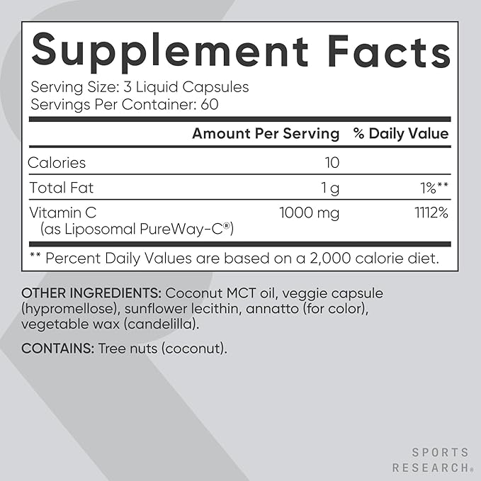 Sports Research® Multivitamins Pack - High Potency Liposomal Vitamin C Supplement 1000 mg + Magnesium Glycinate 160 mg + Omega-3 Fish Oil 1250 mg