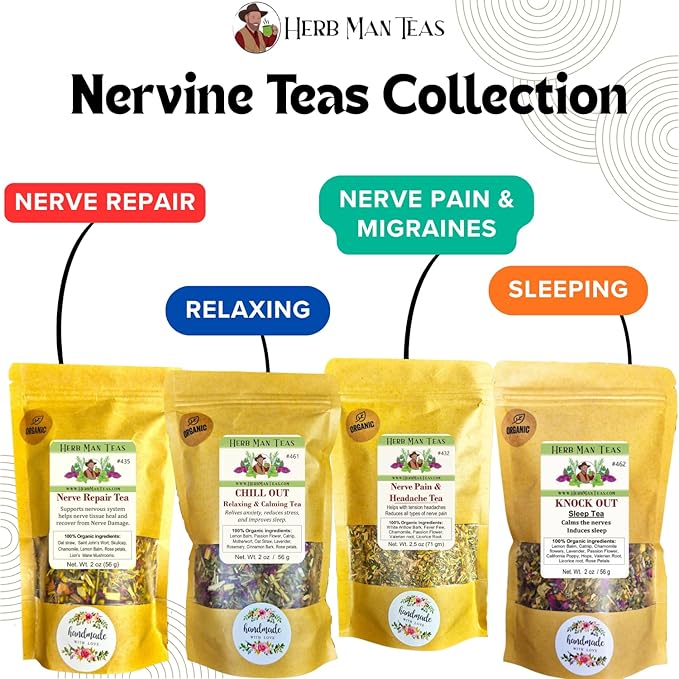 CHILL OUT RELAXING TEA – Calm &amp Stress Relief Support – Organic Loose Leaf – by Master Herbalist Khabir | Lemon Balm Passionflower &amp Lavender | 100% Organic