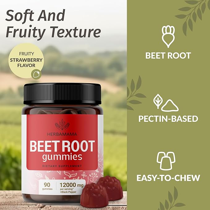 HERBAMAMA Ashwagandha and Beet Root Kit - Bundle of 1500 mg Ashwagandha Root Capsules &amp 1500 mg Beet Root Gummies - Vegan Non-GMO Gelatin-Free - 2 Pack