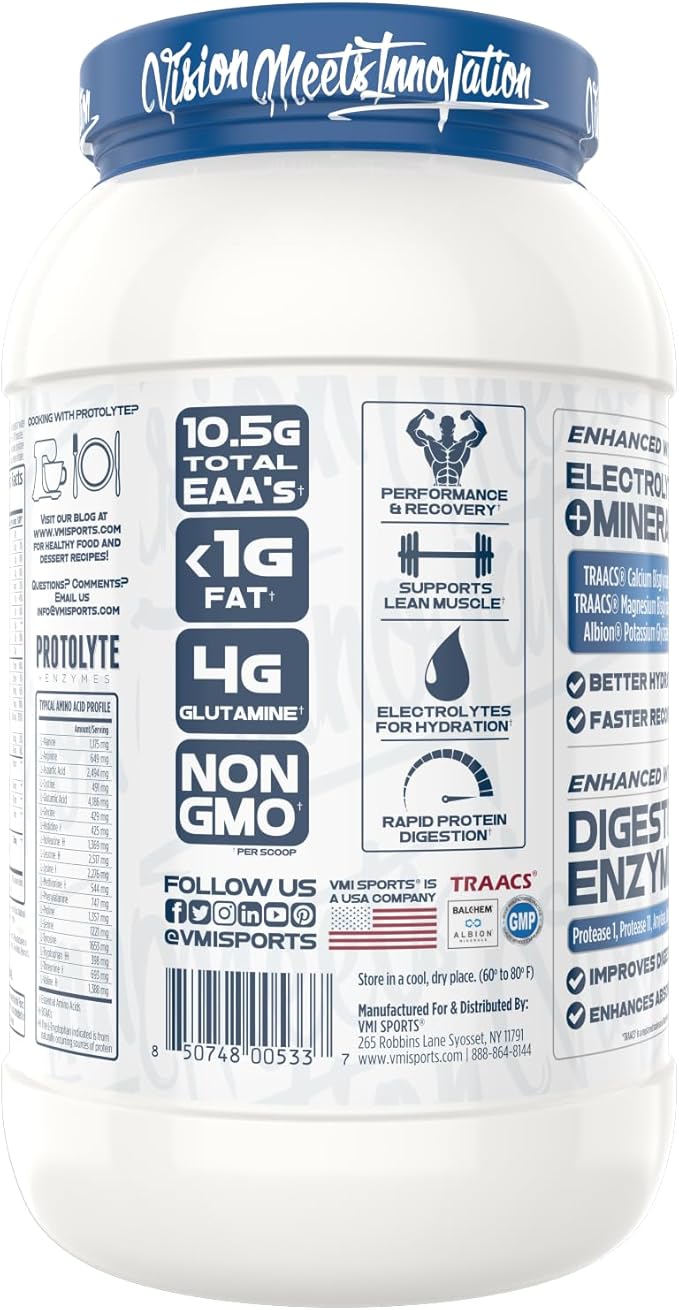 VMI Sports | ProtoLyte Whey Isolate Protein Powder | Low Calorie Whey for Weight Loss and Muscle Gain | Digestive Enzymes | Non-GMO (1.6 lb Vanilla Peanut Butter)