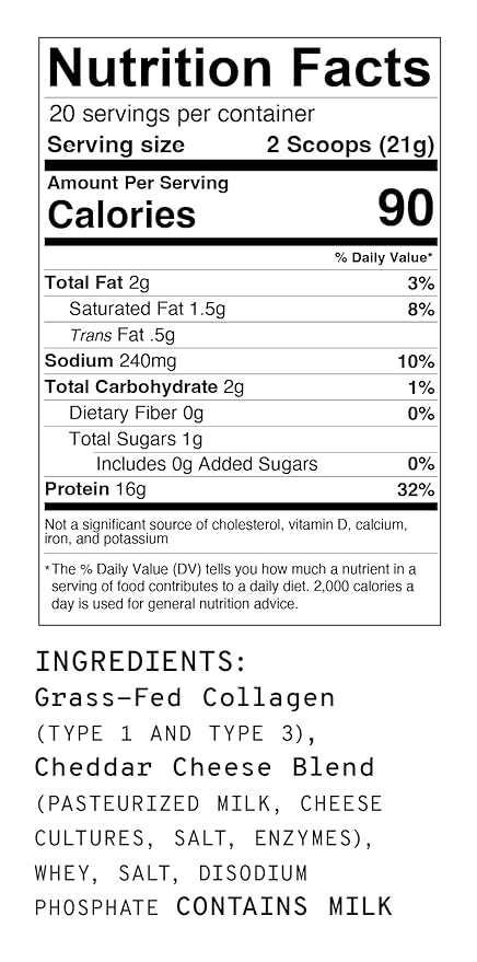 Savory Protein Powder White Cheddar Flavor Complete Protein Blend | 16g High Protein Meal Enhancer for Cooking | Sampler Pack | 6 Individual Servings