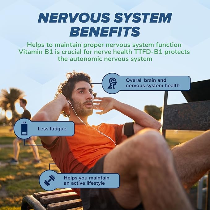 MAXLIFE NATURALS TTFD Thiamine B1 Supplement 180 Capsules Made in USA- Thiamine TTFD Vitamin B1 MAX High-Potency Supplement for Focus Supports Healthy Nerve Function &amp Overall Wellness