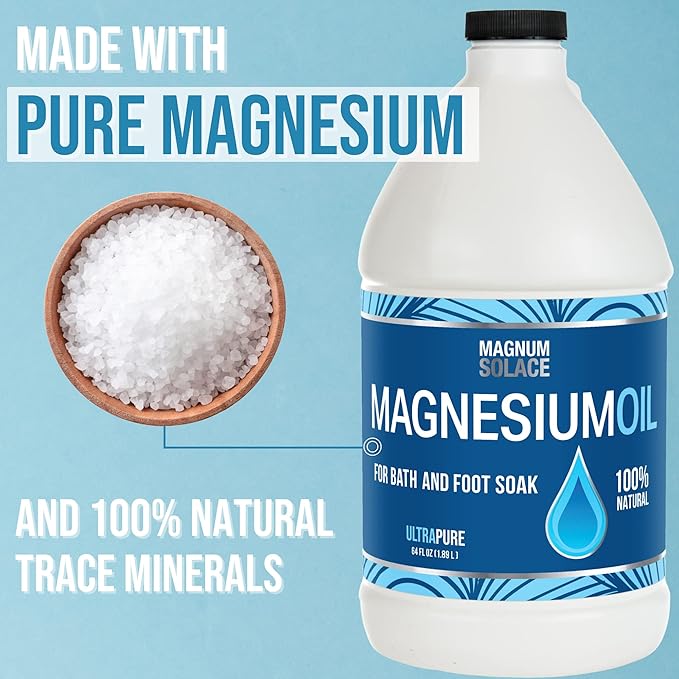 Pure Magnesium Oil Spray 8 oz &amp 64 oz (2 Item Bundle)