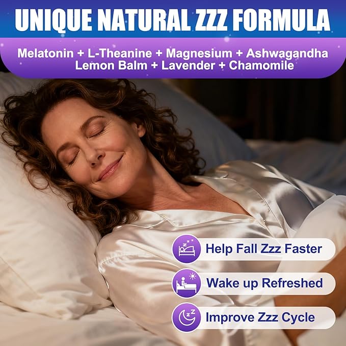 Melatonin 10mg Gummies for Women Over 50: Maximum Strength Plus Magnesium Ashwagandha Elderberry L-Theanine Chamomile Lavender Vitamins D3 for Zzz - Non-Habit Forming for Women 50+(120Count)