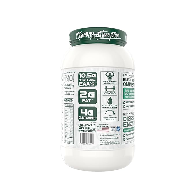 Protolyte Natural Plant Protein by VMI Sports with Electrolytes and Enzymes | Zero Sugar – Zero Dairy – Gluten Free | 20 G Protein + 10.5 G of EAAs (25 serving Vanilla Cake Batter)