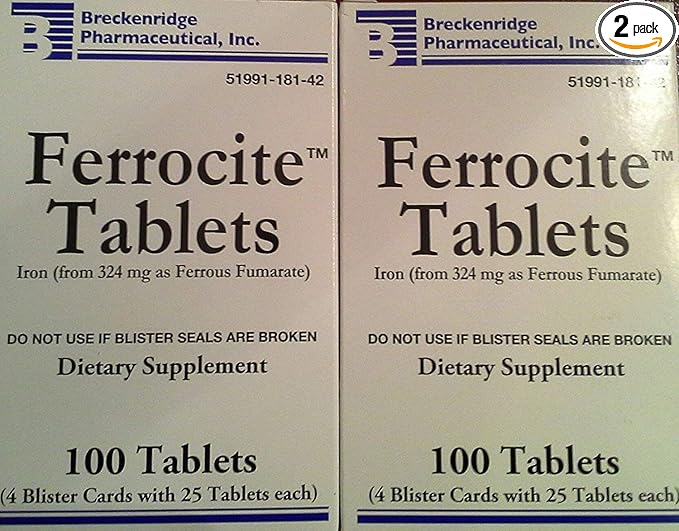 [2 Pack] Ferrocite? Tablets 100 Ct. *Compare to Hemocyte &amp Save* (2 Boxes of 100)
