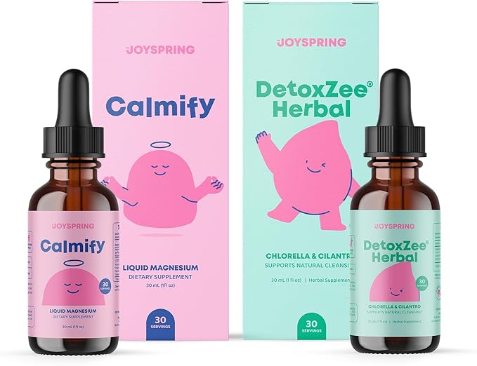 JoySpring Magnesium Citrate Liquid &amp Magnesium Glycinate and Herbal Detox and Cleanse for Kids