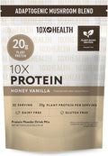 10X Health Vegan Protein Powder - 20g per Serving Plant Based Protein Powder for Muscle Support Strength &amp Nutrition - Dairy-Free &amp Gluten-Free - Honey Vanilla 2.3 lbs 30 Servings