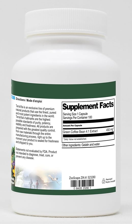 Green Coffee Bean 4:1 Extract - 450 mg (100 Capsules ZIN: 523280) - 3 Pack