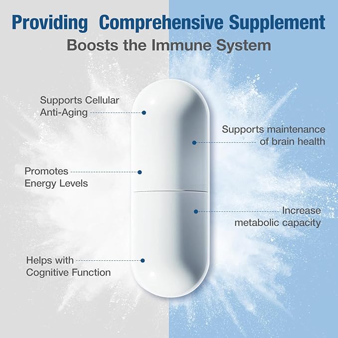 NAD Supplement - NAD Nicotinamide Riboside Resveratrol Liposomal NAD+ Supplement 1000mg for for Women &amp Men - Healthy Aging Brain and Cellular Energy Non-GMO Gluten-Free 160 Capsules