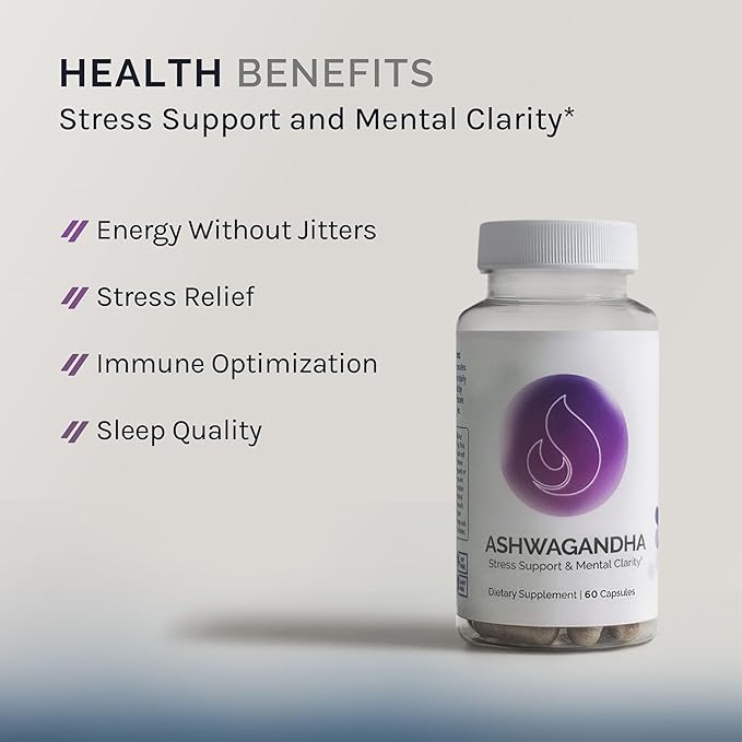 InfiniWell Ashwagandha Supplements - Herbal Supplements with Shoden Ashwagandha Root - Promote Mental Clarity Hormonal Balance Daily Relaxation &amp Muscle Recovery (60 Capsules)