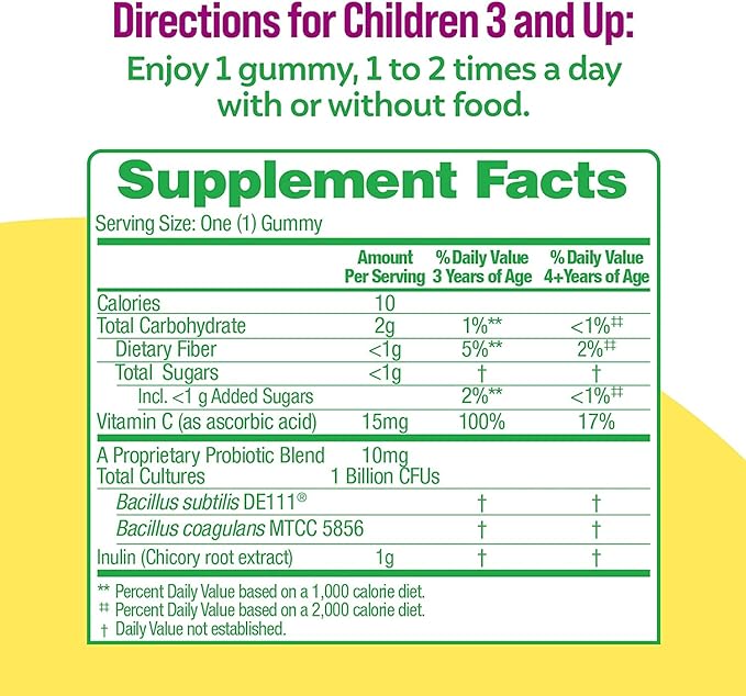 Culturelle Kids Probiotic Packets (Ages 3+) 24 Count &amp Daily Probiotic Gummies (Ages 3+) 60 Count - Digestive &amp Immune Health