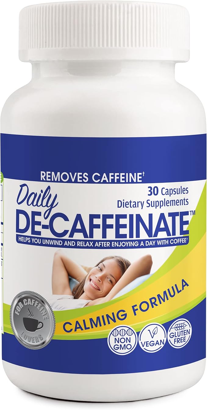 Daily De-Caffeinate: Advanced Caffeine Eliminator Supplement – Natural Acting Non-Addictive Formula that Supports Relaxation and Deep Restful Sleep