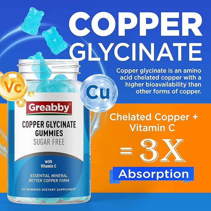 Zinc Copper Gummies Zinc Picolinate 50mg &amp Copper Glycinate 2mg High Absoprtion Form Immune Health Support