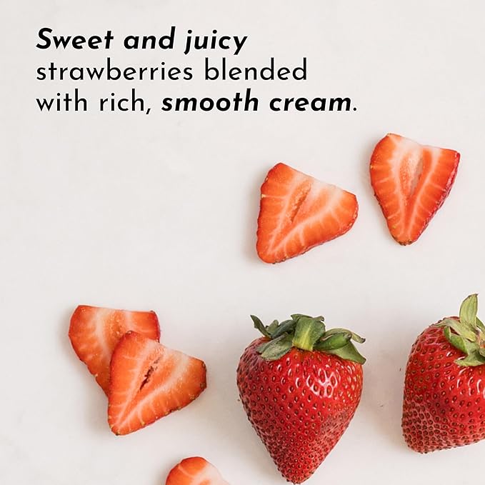 JUST INGREDIENTS Strawberries &amp Cream Protein Powder – 20-Serving Blend with 100% Grass-Fed Whey &amp Organic Plant Proteins – Real Strawberry Flavor – Supports Muscle Recovery Energy*