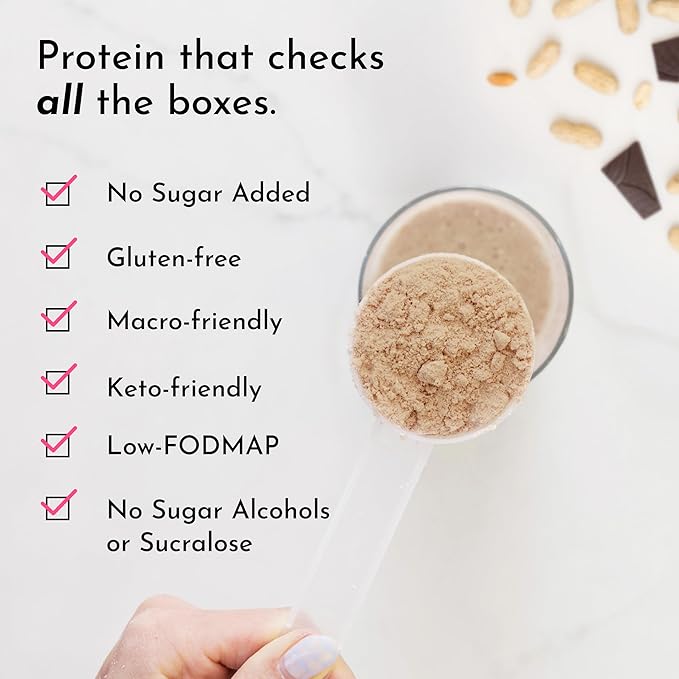 Roasted Peanut Butter Chocolate Protein Powder – 30-Serving Blend with 100% Grass-Fed Whey &amp Organic Plant Proteins – Rich Cocoa &amp Roasted Peanut Flavor – Supports Muscle Recovery &amp Energy