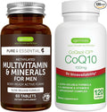 Multivitamin &amp Minerals for Men + High Absorption CoQ10 100mg 120 Softgels Energy Bundle Sustained Release Advanced Multivitamin + CoQ10 with Vitamin E &amp D-Limonene by Igennus