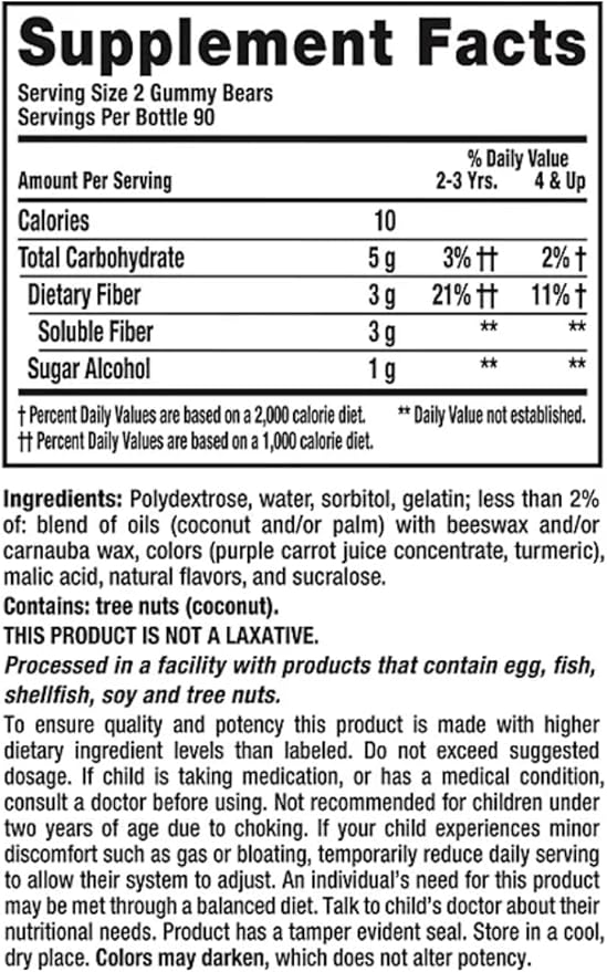 L'il Critters Fiber Gummies Sugar Free 180 Count