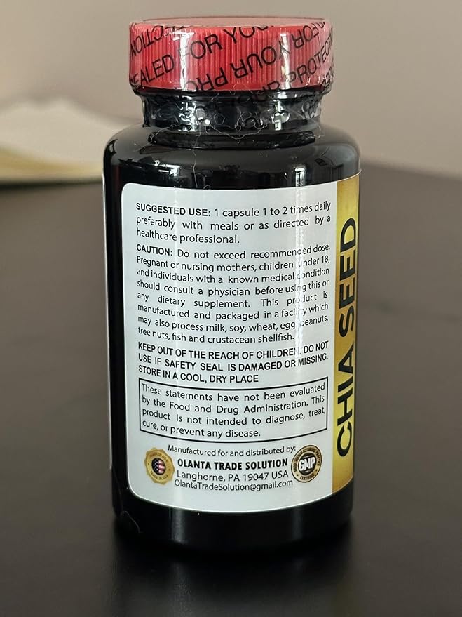 CHIA Seed - Omega 3 Fatty acids Capsules Immune System Booster for Adults chia Seeds Energy White chia Seeds Organic USA - 1 Bottle 60 Softgels