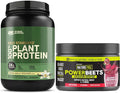 Optimum Nutrition Gold Standard 100% Plant Based Protein Powder Creamy Vanilla 20 Servings + Healthy Delights Nature Fuel Power Beets Powder Acai Berry Pomegranate 30 Servings (Packaging May Vary)