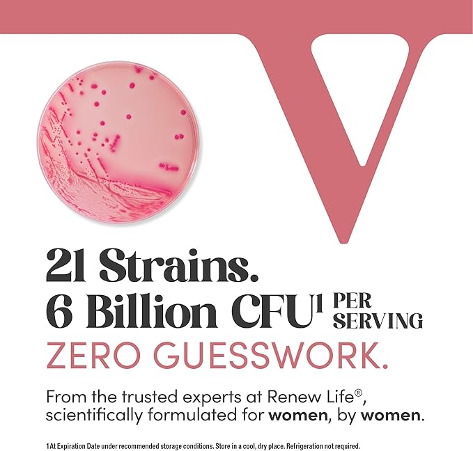 Renew Life Ultimate Flora Vaginal Probiotics for Women | 6 Billion CFU | 60 Delayed Release Vegan Capsules | Vaginal Health and pH Balance | Dairy Soy and Gluten Free Supplement