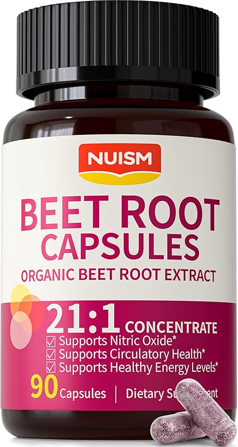 Beet Root Capsules with Organic Beetroot Extract Beets Supplement to Support Circulation &amp Blood Flow Nitric Oxide &amp Heart Health Antioxidant Formula