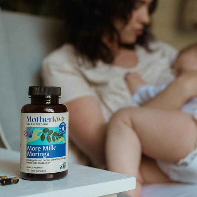 Motherlove More Milk Moringa (120 Capsule Value Size) Moringa-Based Lactation Supplement to Support Breast Milk Supply—Non-GMO Organic Herbs Vegan Kosher