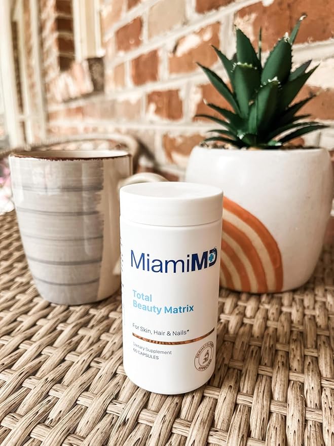 MiamiMD Total Beauty Matrix Collagen Supplements for Women - Collagen Capsules with Vitamin C for Hair Skin and Nails - Cruelty Free - (60 Capsules) - 3 Pack