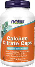 NOW Foods Supplements Calcium Citrate with Vitamin D Magnesium Zinc Copper and Manganese 240 Veg Capsules