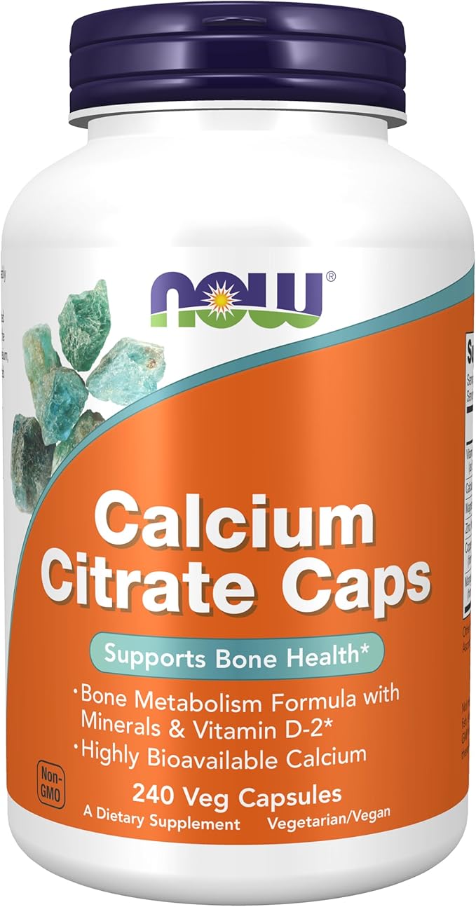 NOW Foods Supplements Calcium Citrate with Vitamin D Magnesium Zinc Copper and Manganese 240 Veg Capsules