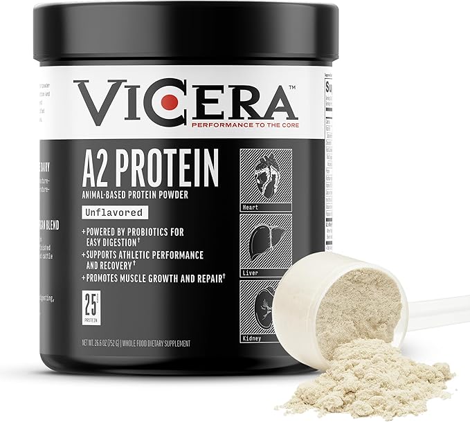 A2 Protein Powder Unflavored 25 G Protein per Serving Organic A2/A2 Whey Casein Blend with Probiotics and Celtic Sea Salt Gluten Free Workout Supplement Non GMO 20 Servings 27.4 Oz